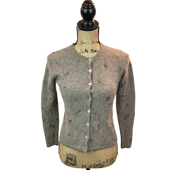 Classiques Entier Sweater Set Lambswool Knit Tank Top & Cardigan Womens XS Tan - Picture 2 of 16